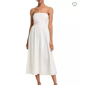 Wayf Strapless White Midi Dress